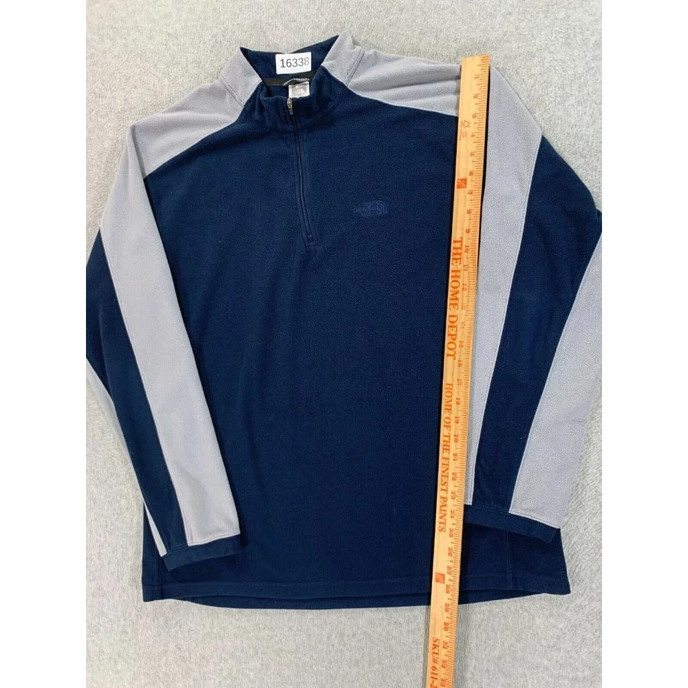 The North Face TKA 100 Quarter‎ Zip Fleece Pullover (Men's XL) Blue/Gray